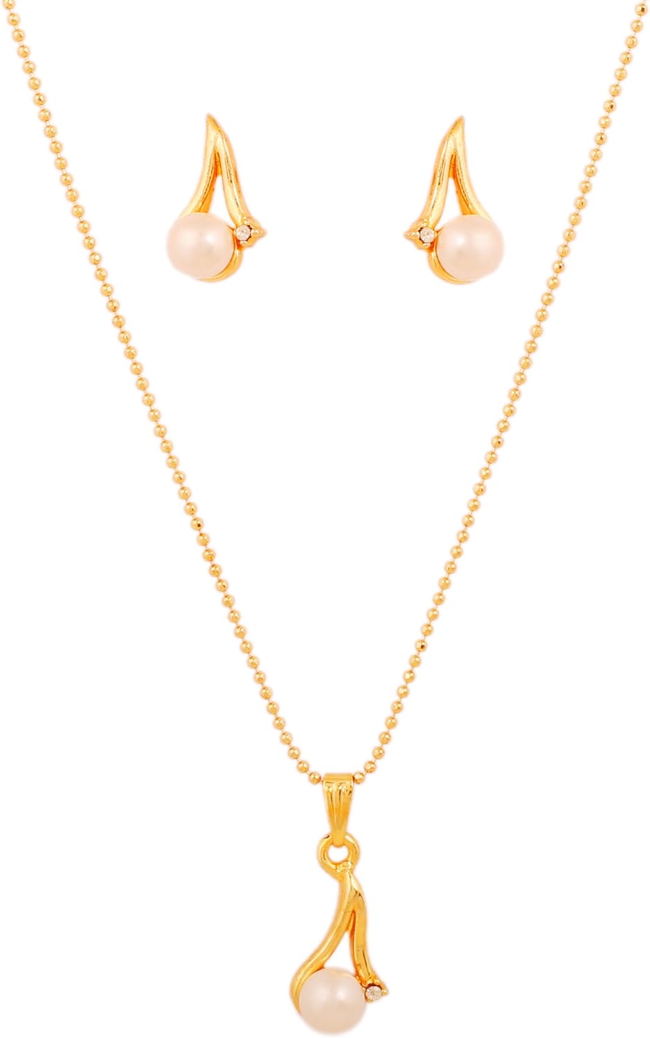 touchstone 好莱坞魅力白色珍珠奥地利水晶晚礼服首饰吊坠 金色调女式